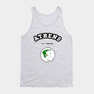 🏺 Athens Greece Strong, Greek Map, 1400 BCE, City Pride Tank Top